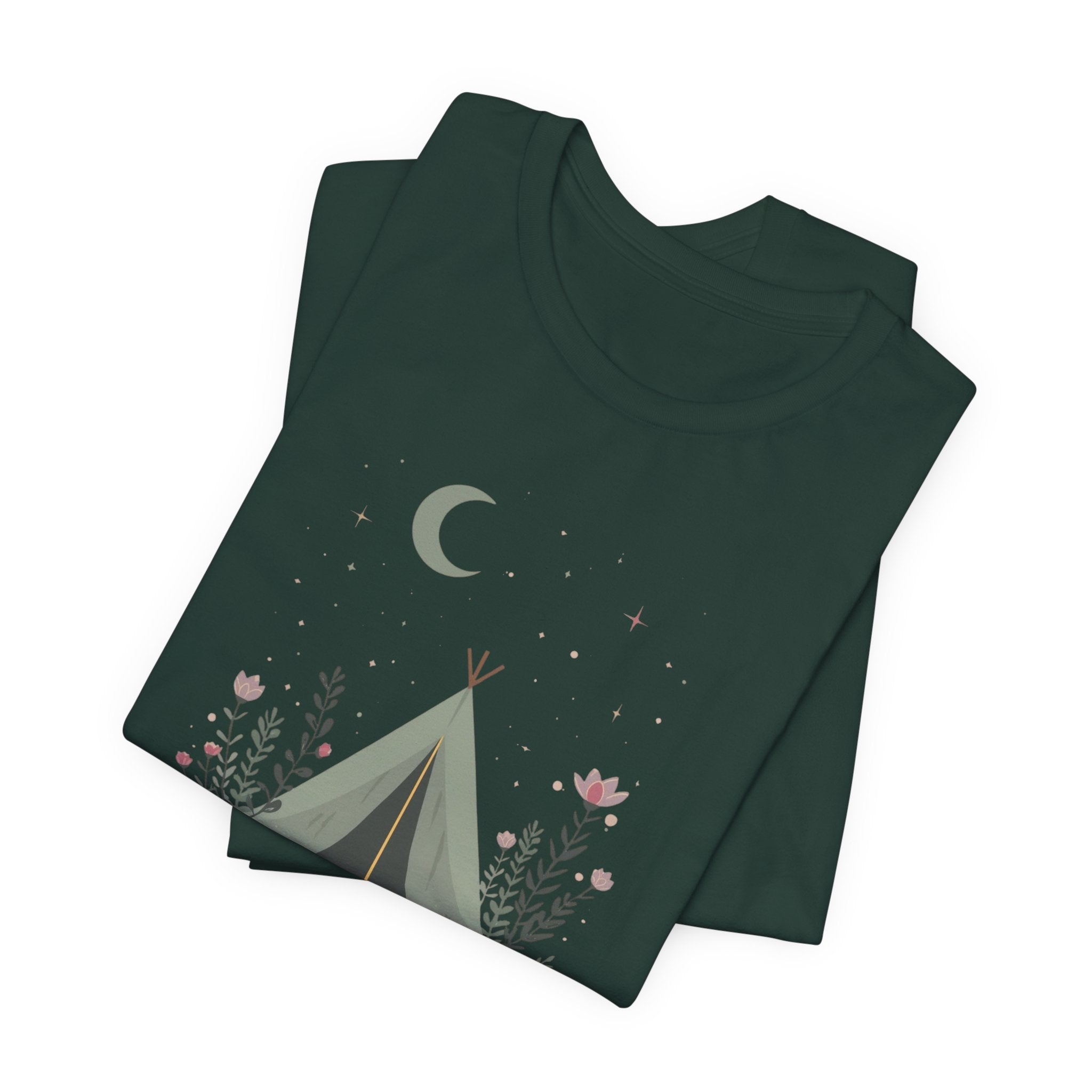 Moonlit Camping Tent Graphic T-Shirt