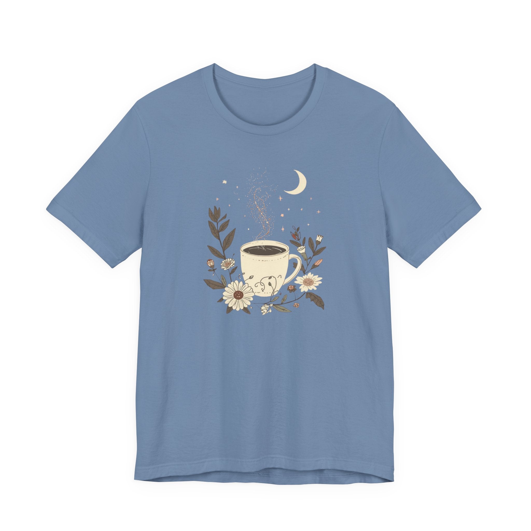Moonlit Coffee & Wildflower Graphic T-Shirt