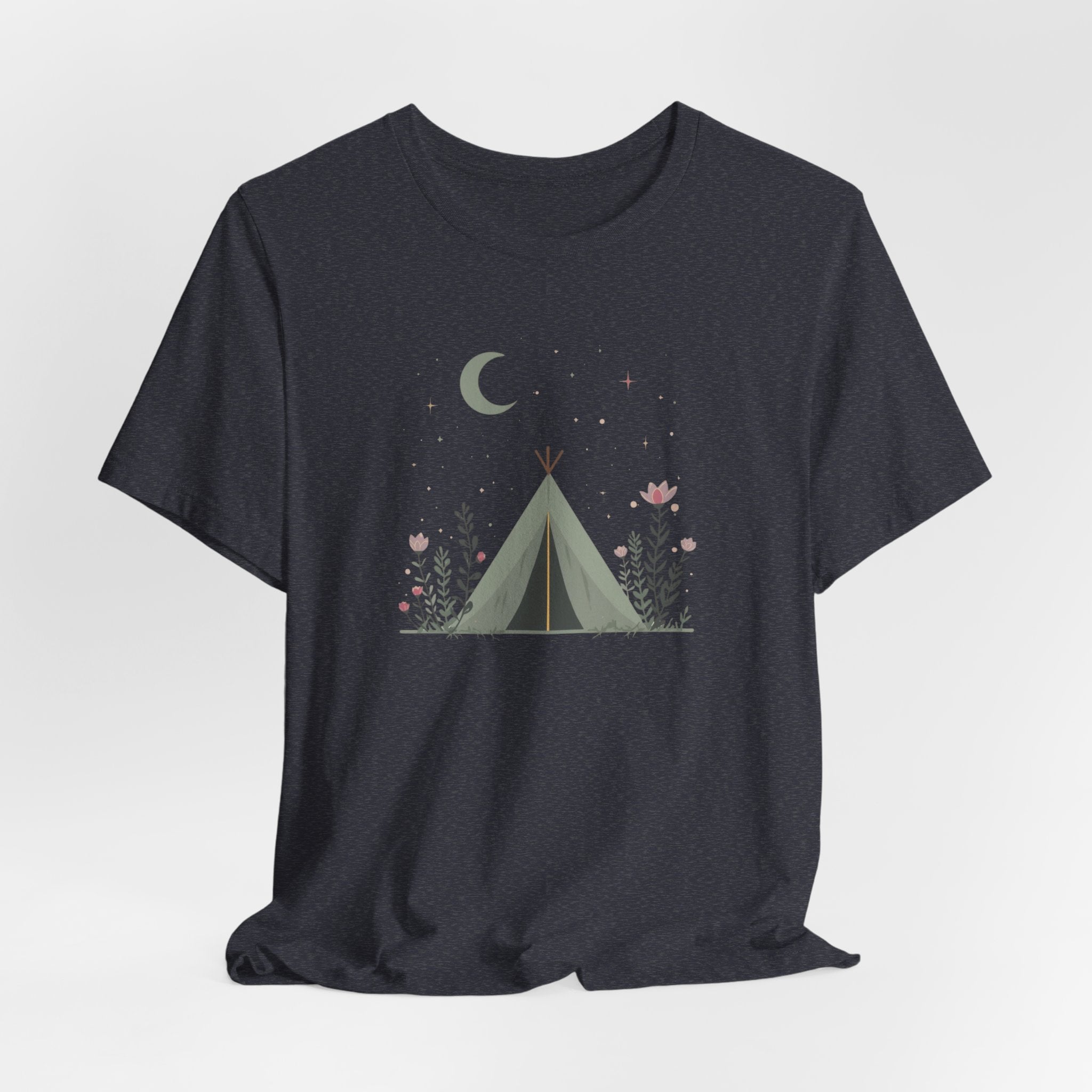 Moonlit Camping Tent Graphic T-Shirt