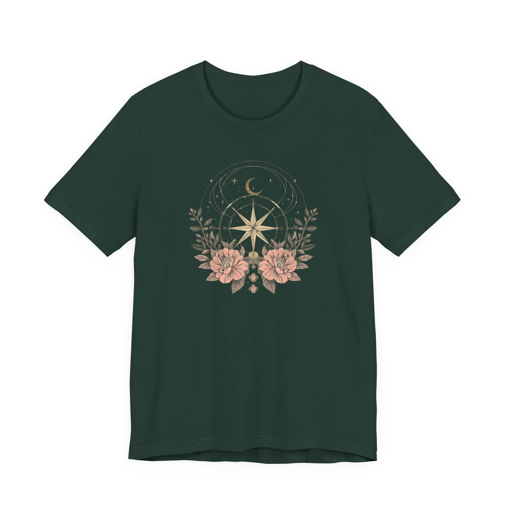 Celestial Compass Floral Graphic T-Shirt