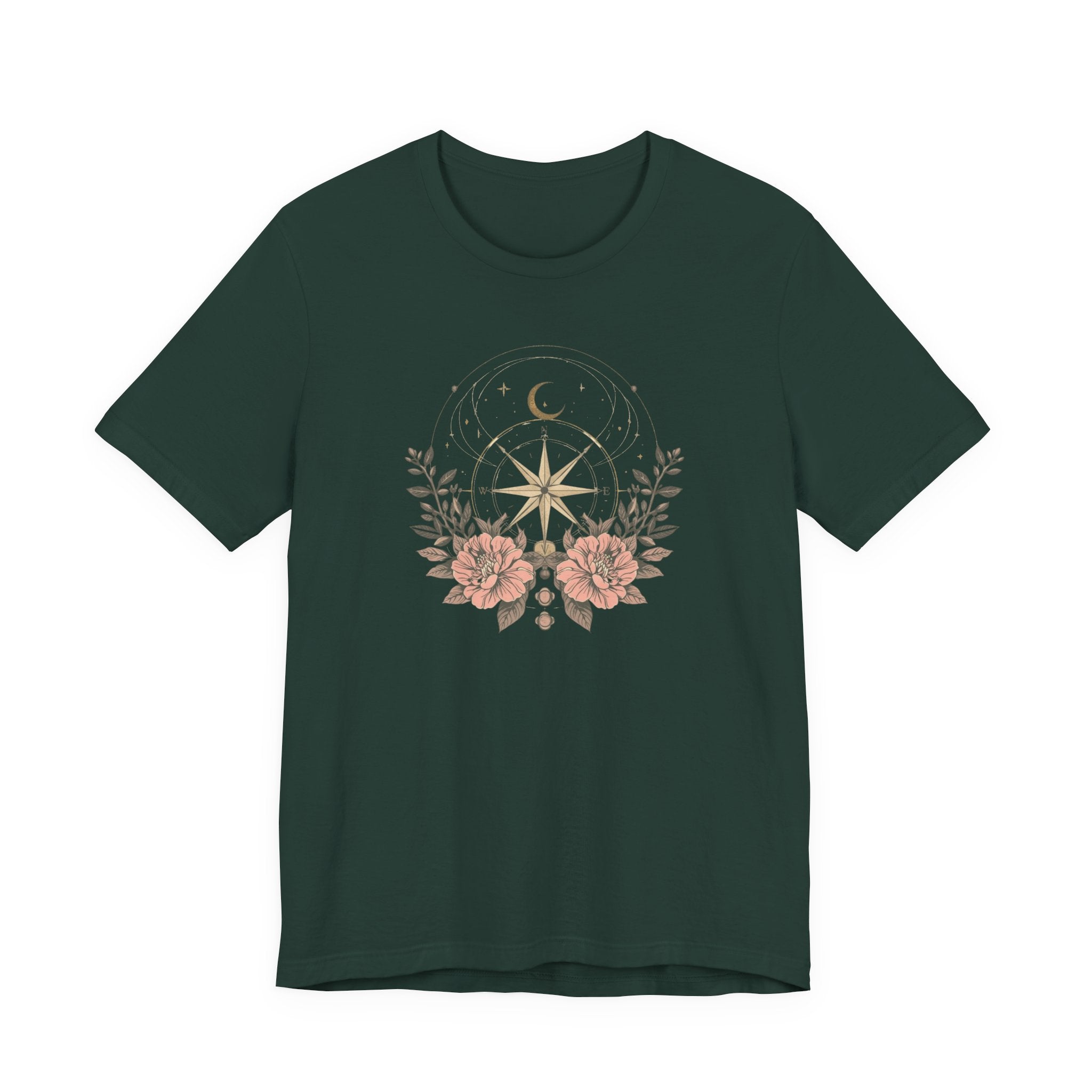 Celestial Compass Floral Graphic T-Shirt