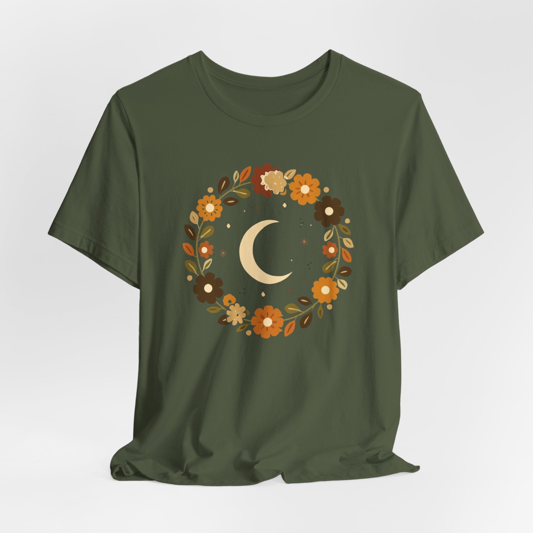 Retro Celestial Floral Wreath T-Shirt