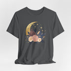 Golden Moon & Roses Celestial Graphic T-Shirt
