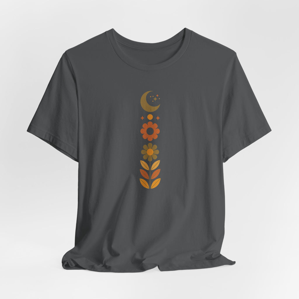 Retro Moon and Flowers T-Shirt