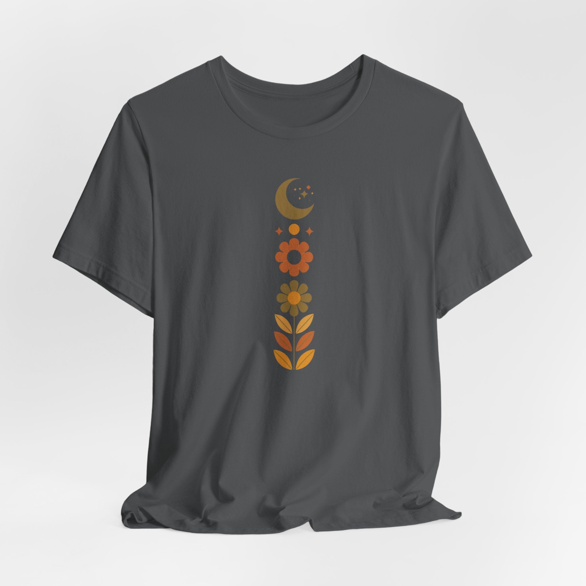 Retro Moon and Flowers T-Shirt