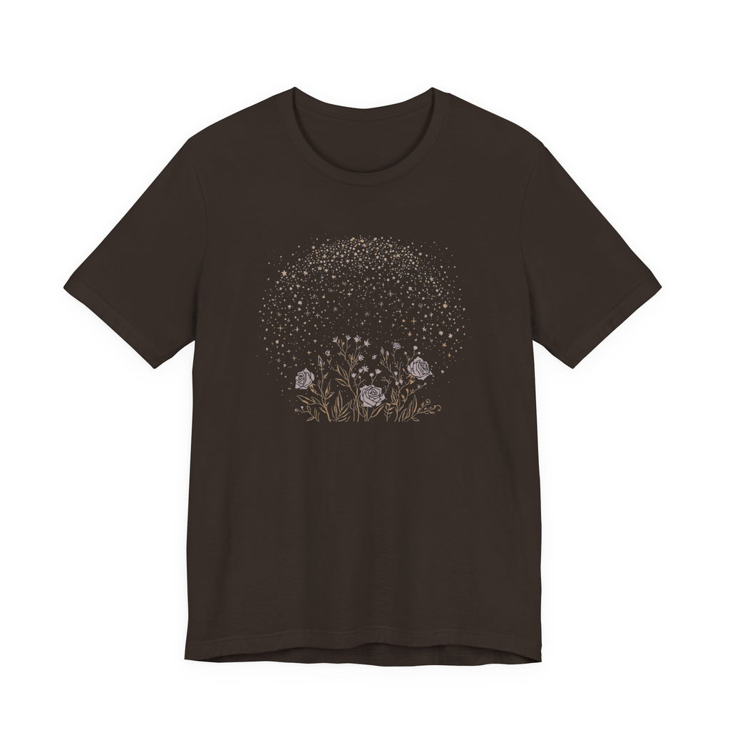 Starlit Rose Garden Celestial Graphic T-Shirt
