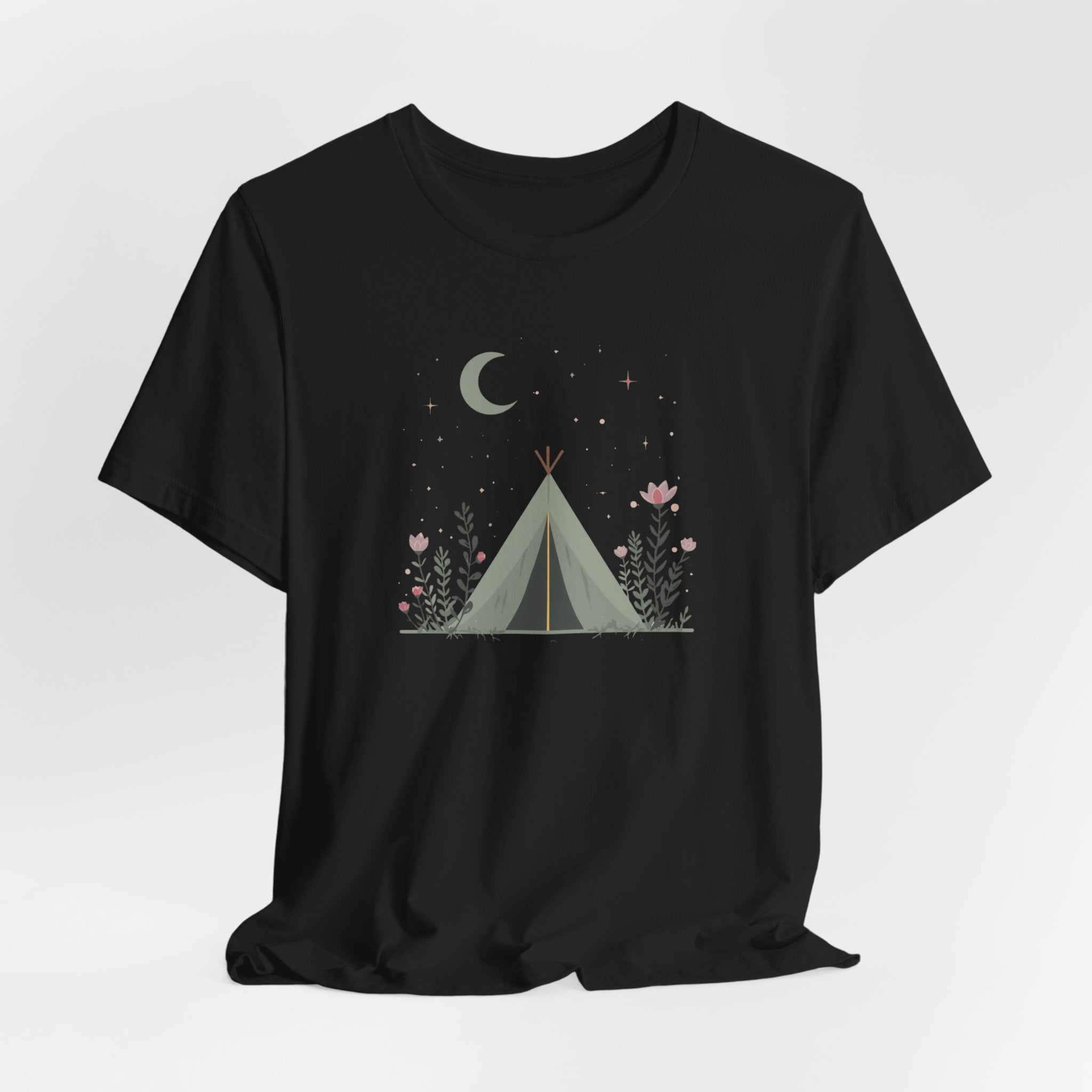 Moonlit Camping Tent Graphic T-Shirt