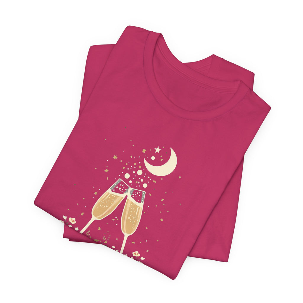 Celestial Champagne & Blush Florals Graphic T-Shirt