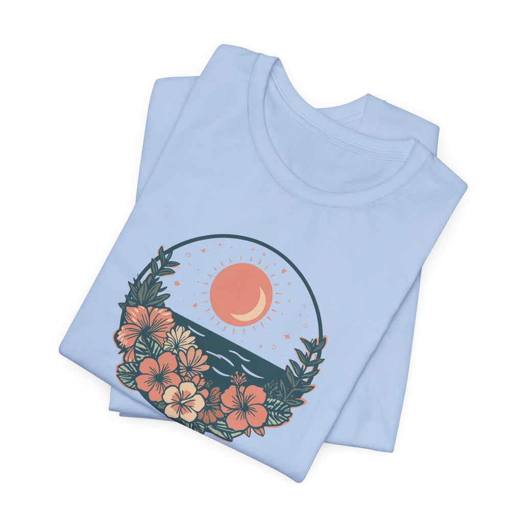 Sunset Ocean Moon Floral T-Shirt