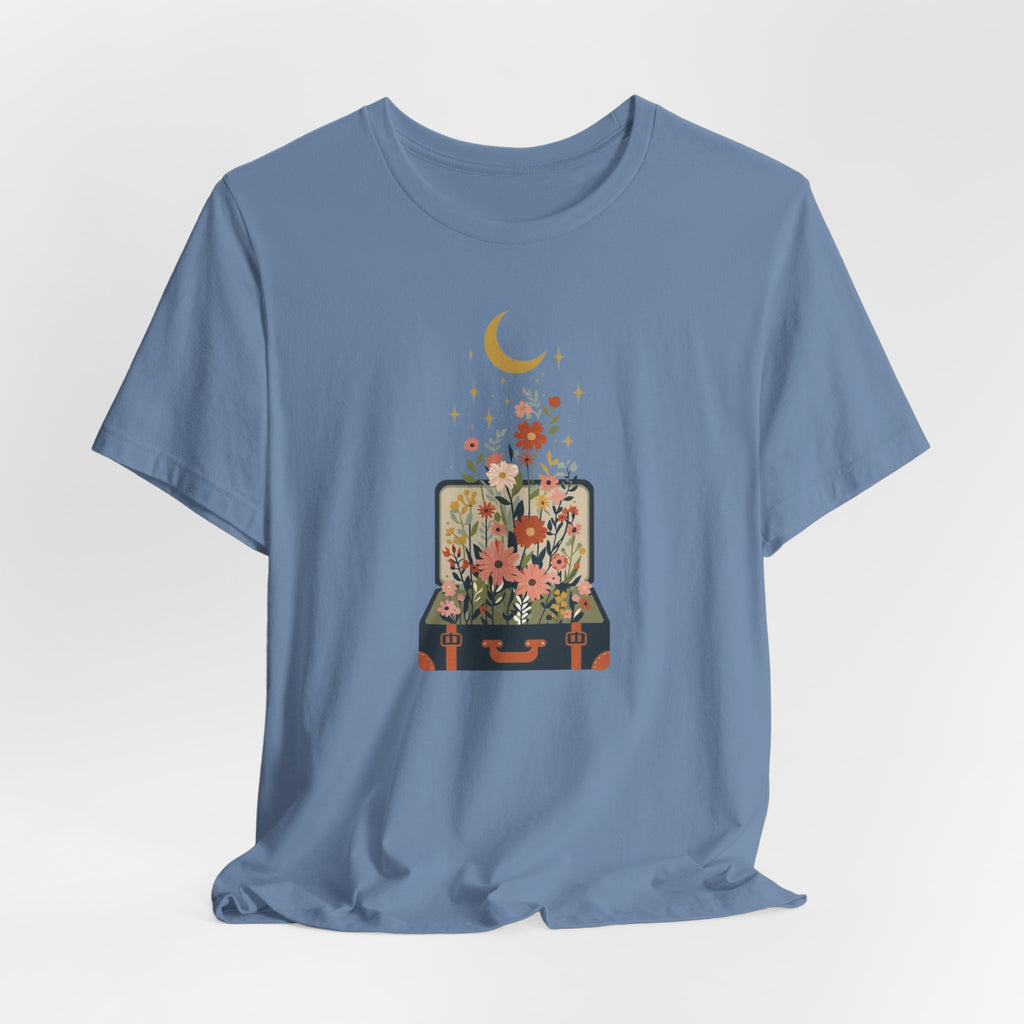 Blooming Suitcase Celestial Graphic T-Shirt