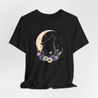 Moonlit Wolf Wildflower Graphic T-Shirt