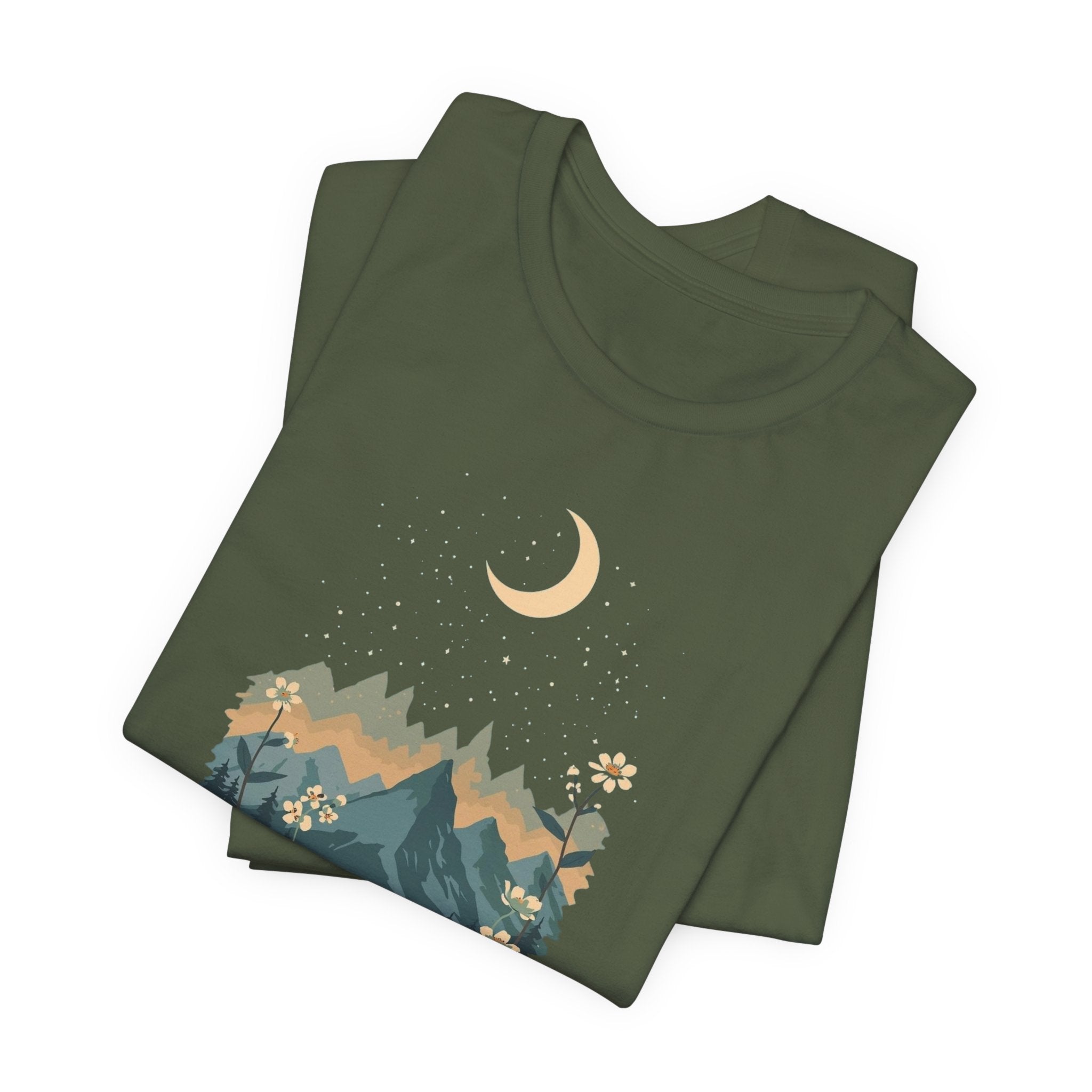 Moonlit Mountain Camping Graphic T-Shirt
