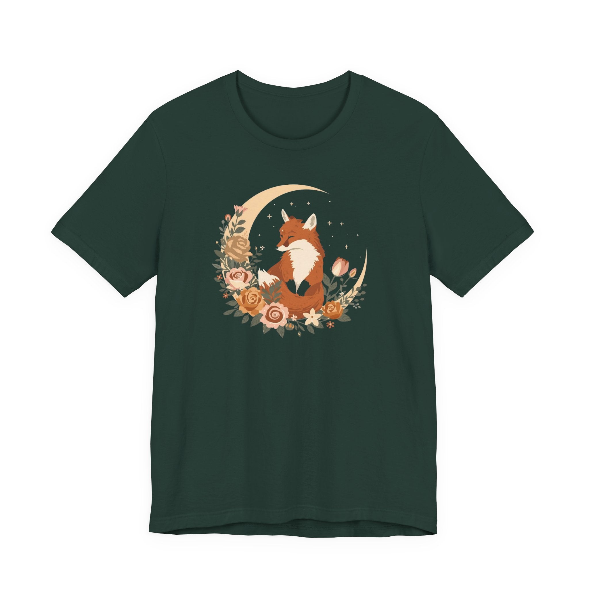 Crescent Moon and Wildflower Fox T-Shirt