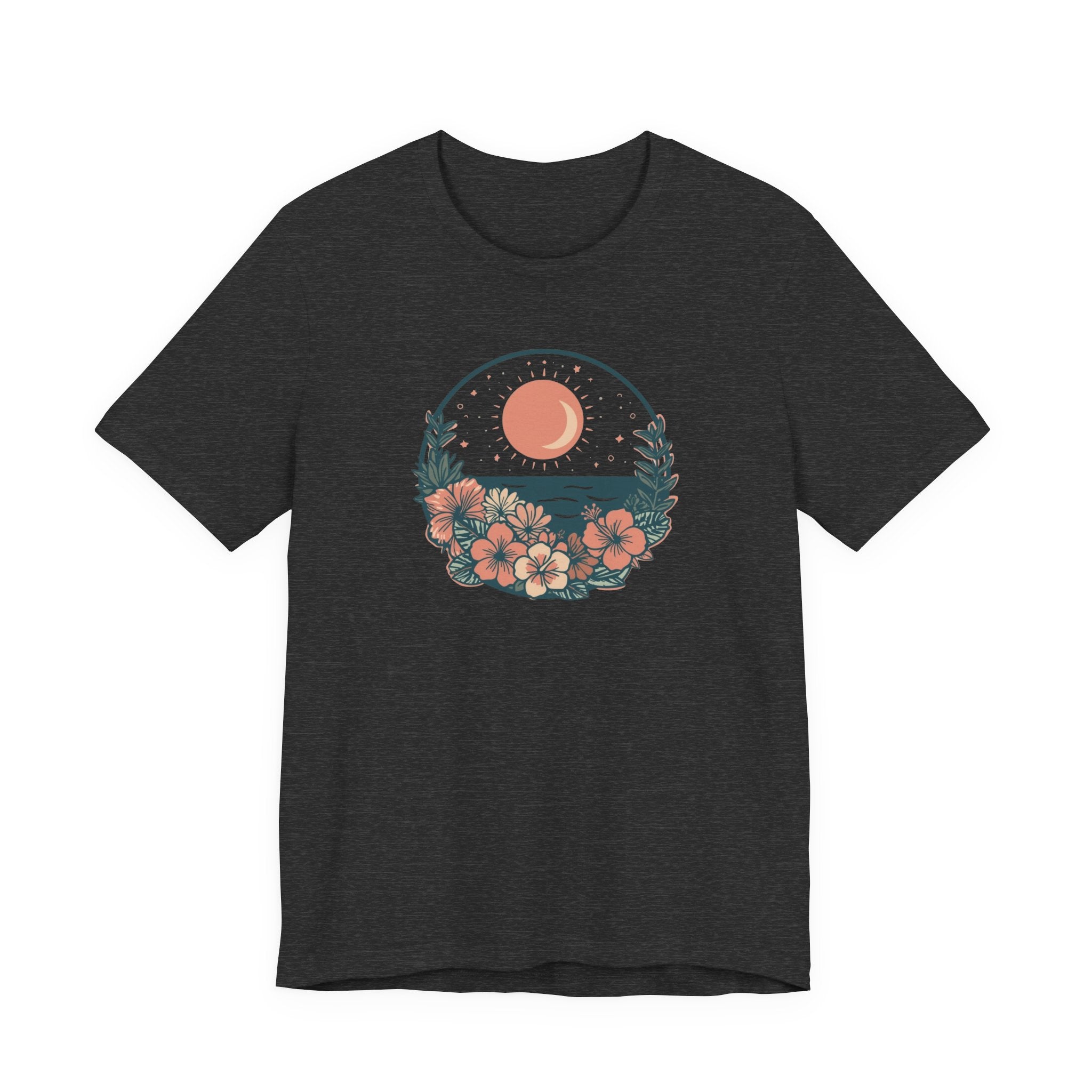 Sunset Ocean Moon Floral T-Shirt