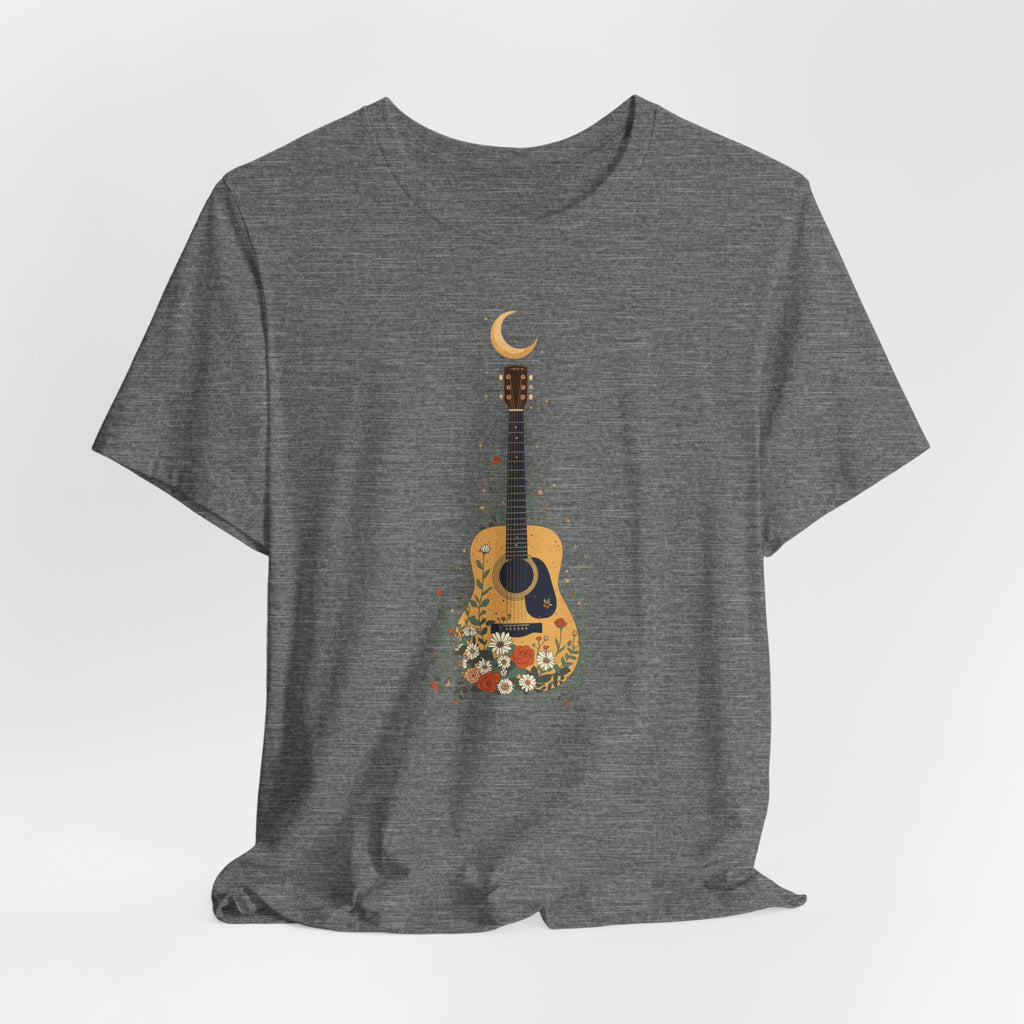 Celestial Floral Guitar Graphic T-Shirt