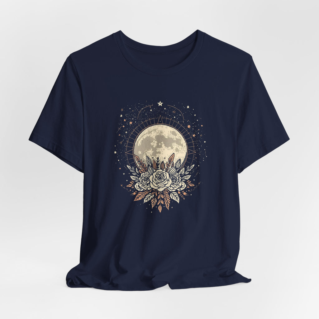 Full Moon & Flower Celestial Graphic T-Shirt