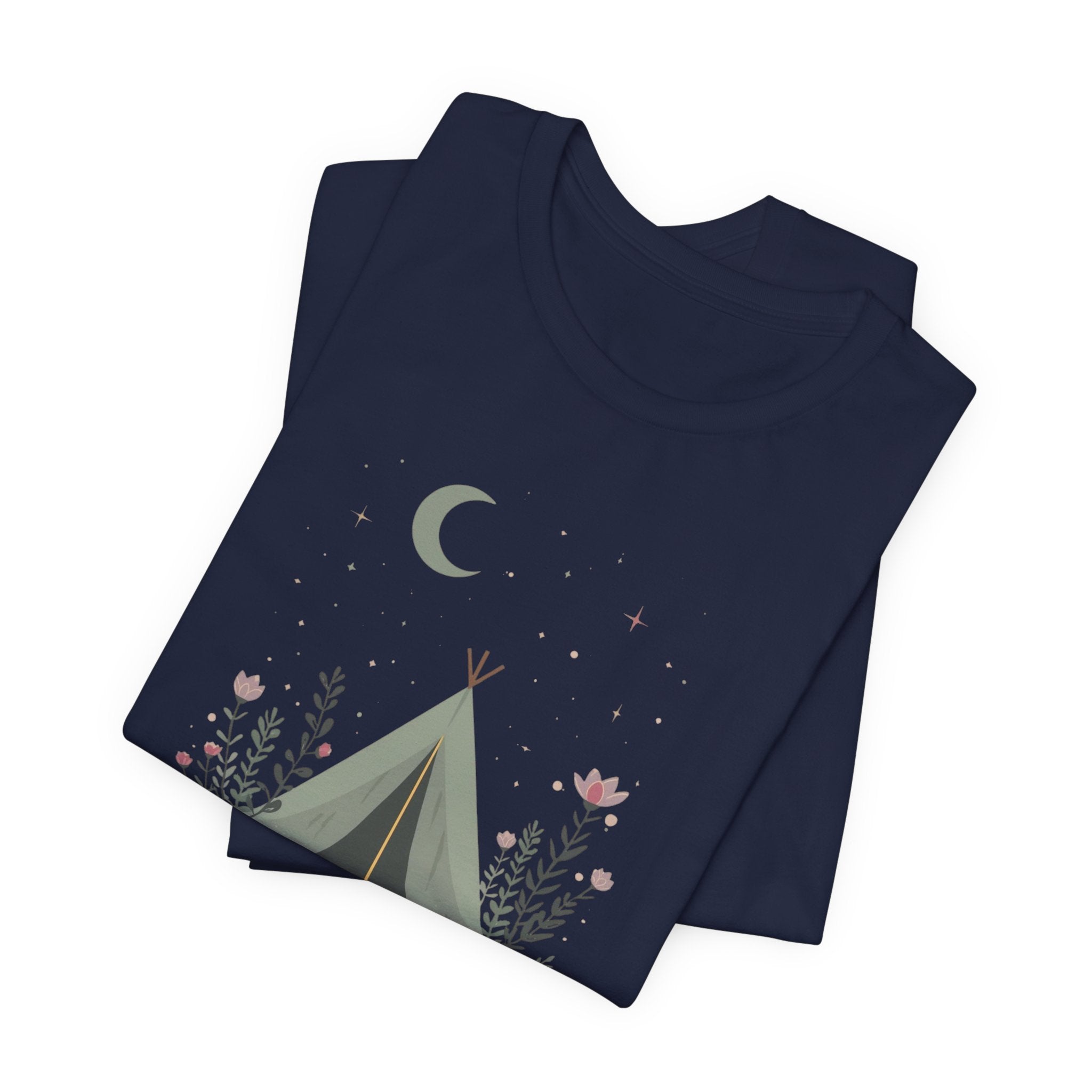 Moonlit Camping Tent Graphic T-Shirt