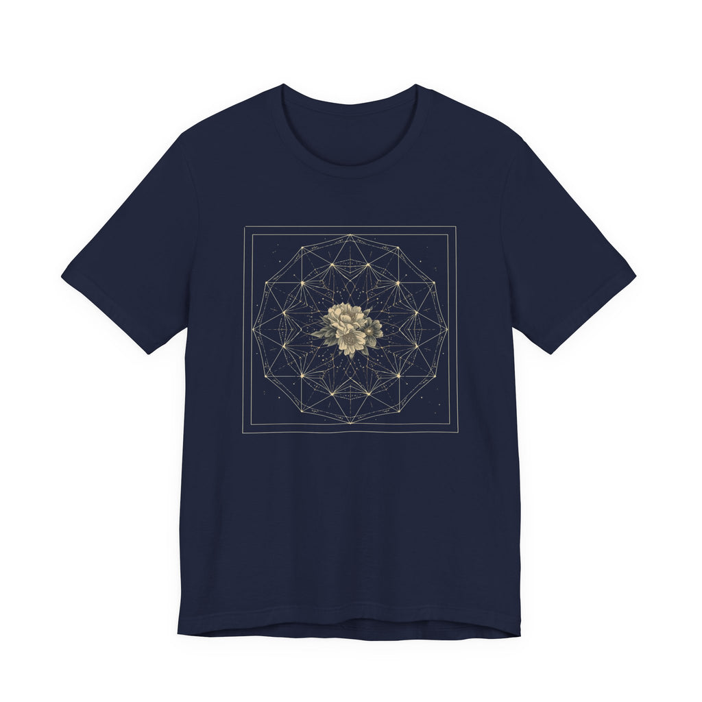 Sacred Geometry Floral Mandala Celestial Graphic T-Shirt