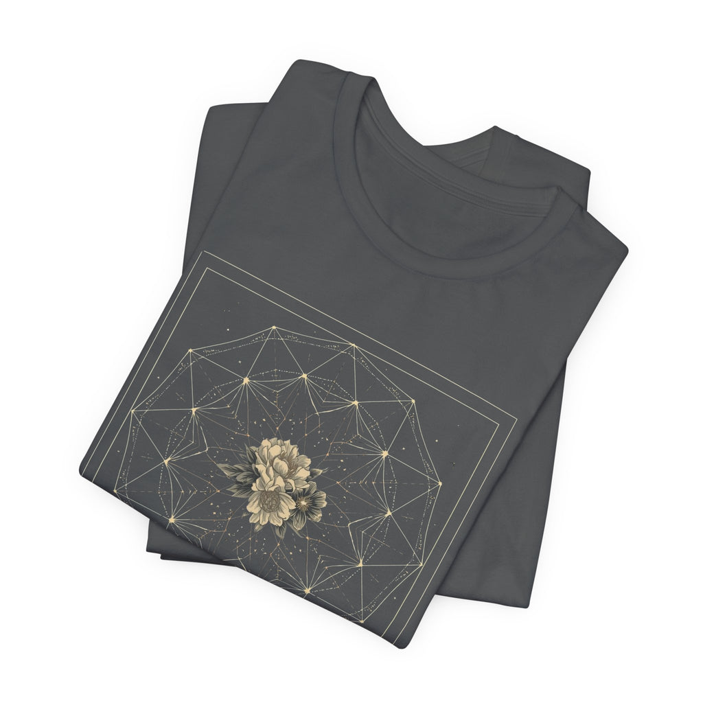 Sacred Geometry Floral Mandala Celestial Graphic T-Shirt