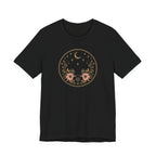 Minimal Celestial Floral Moon Graphic Tee