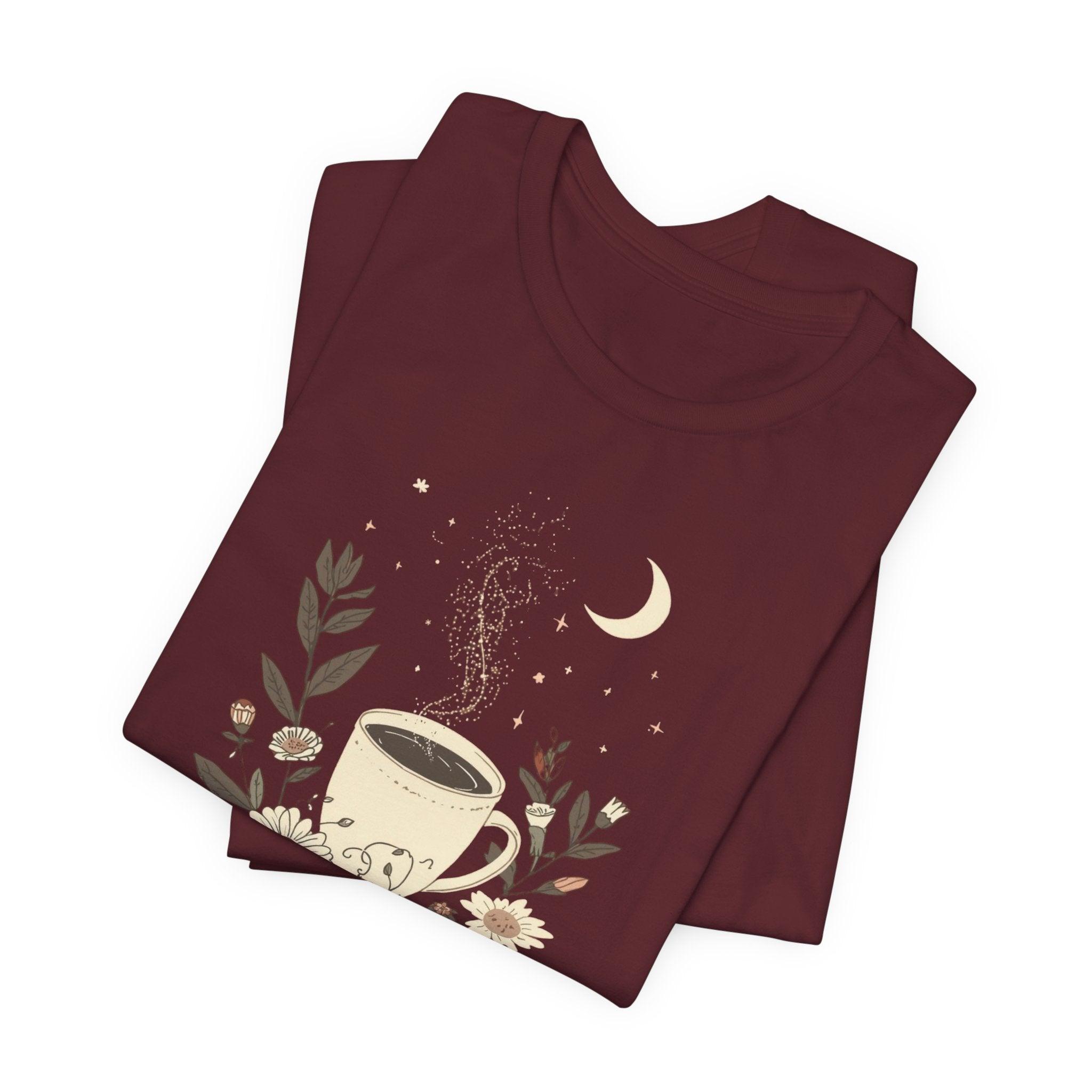 Moonlit Coffee & Wildflower Graphic T-Shirt