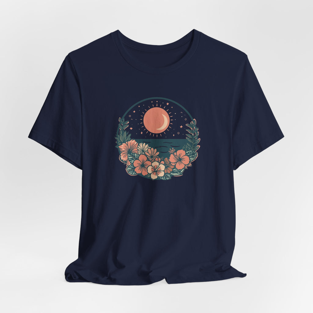 Sunset Ocean Moon Floral T-Shirt
