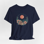 Sunset Ocean Moon Floral T-Shirt
