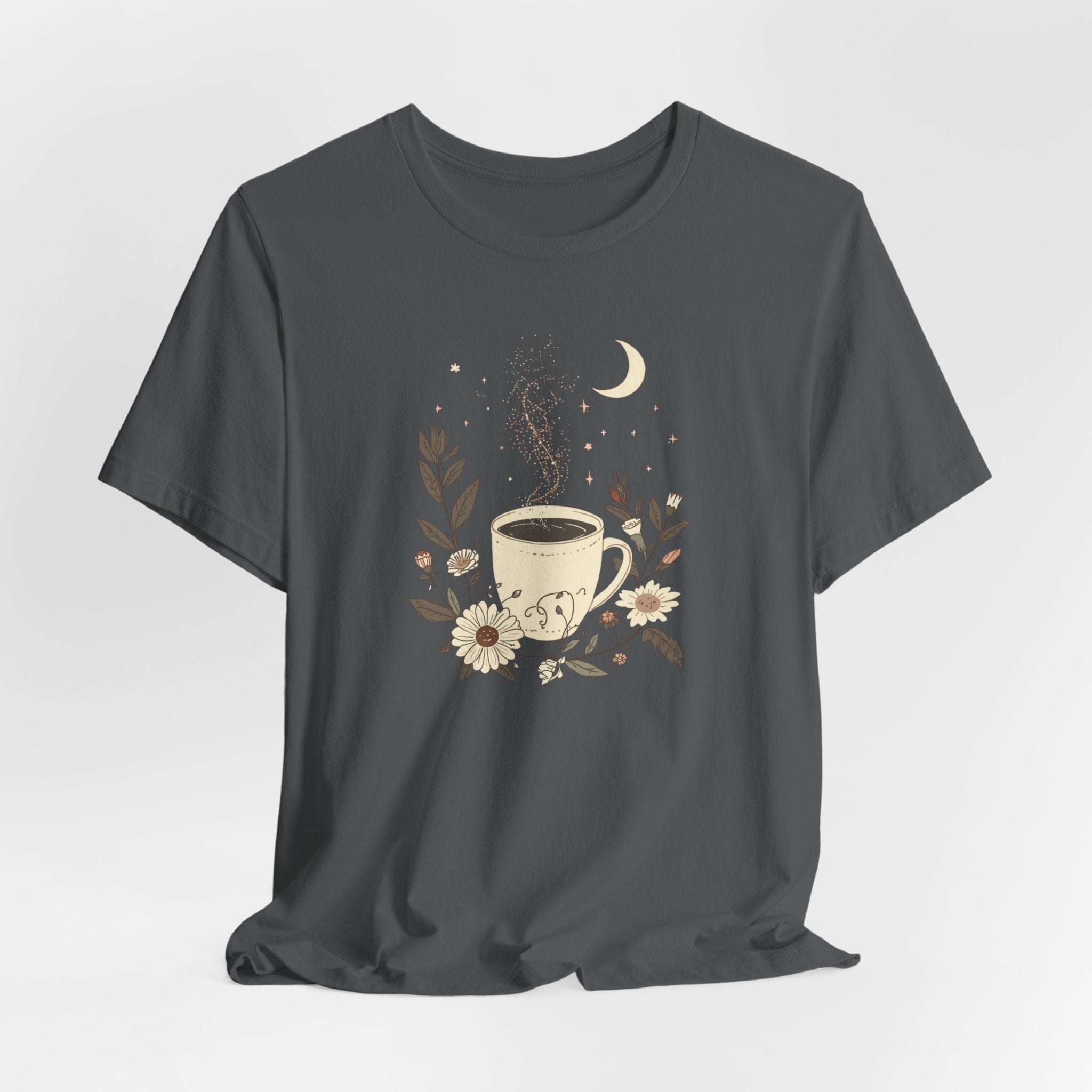 Moonlit Coffee & Wildflower Graphic T-Shirt