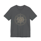 Celestial Compass Rose Floral Mandala Graphic T-Shirt