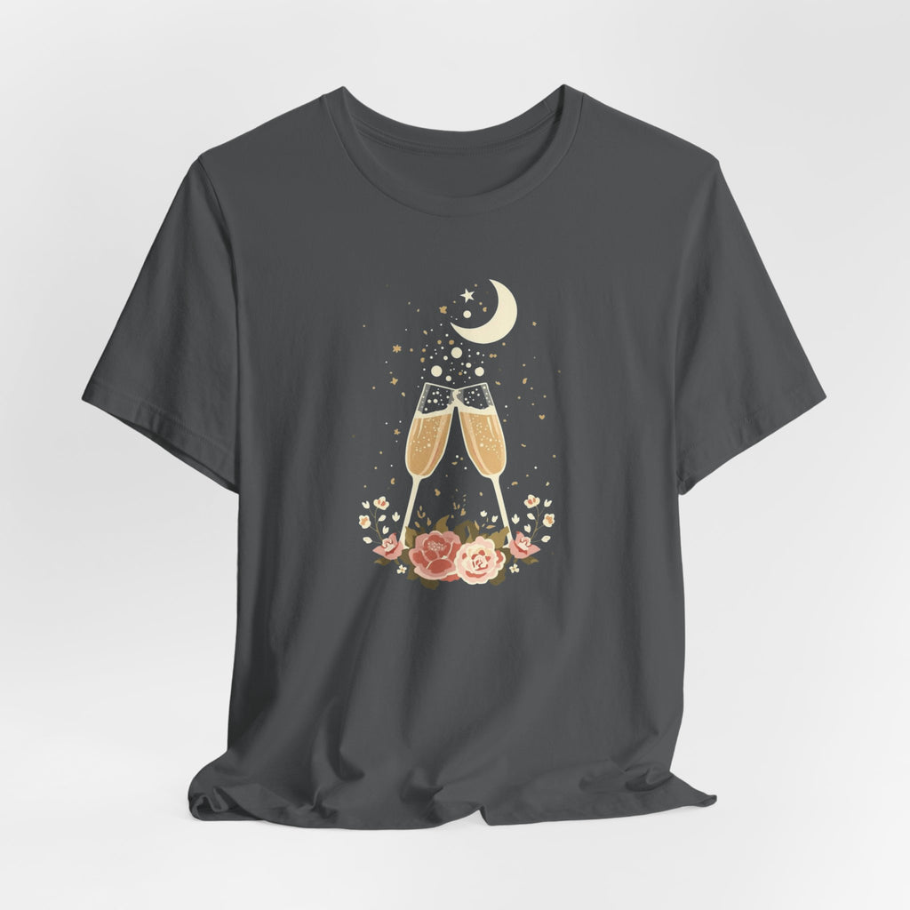 Celestial Champagne & Blush Florals Graphic T-Shirt
