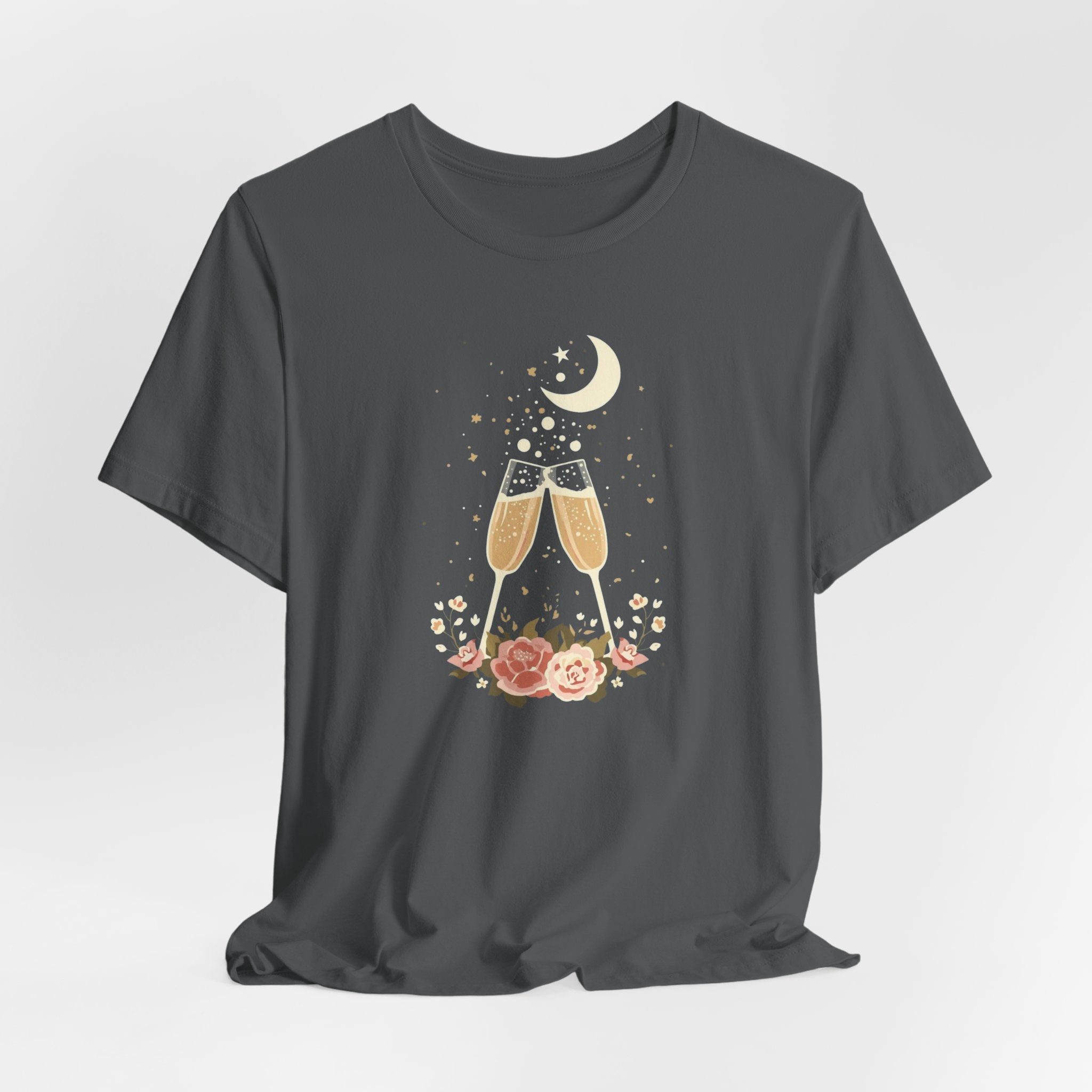 Celestial Champagne & Blush Florals Graphic T-Shirt