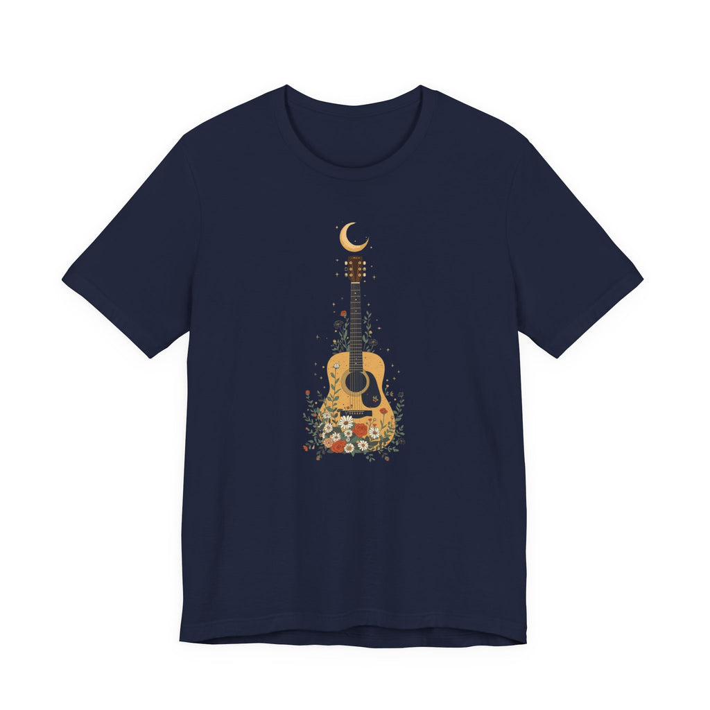 Celestial Floral Guitar Graphic T-Shirt