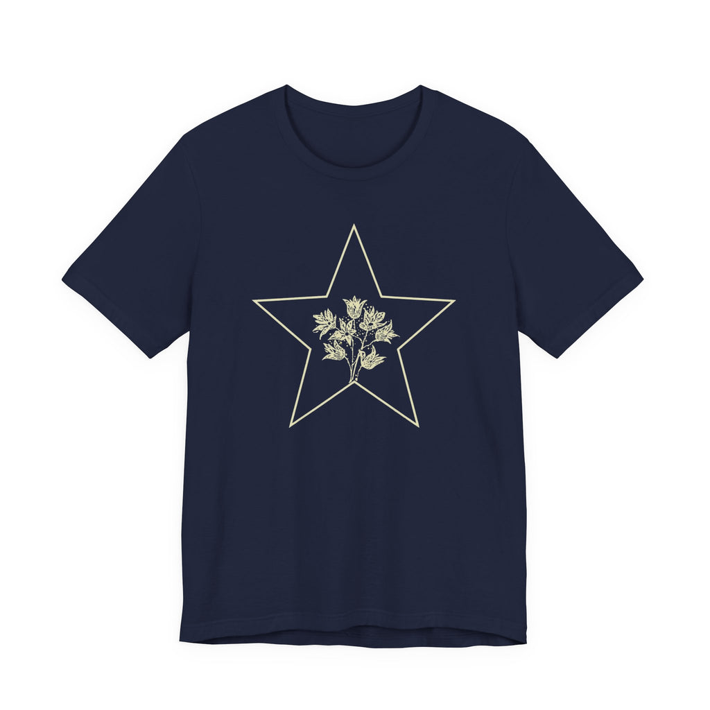 Minimalist Floral Star Graphic T-Shirt