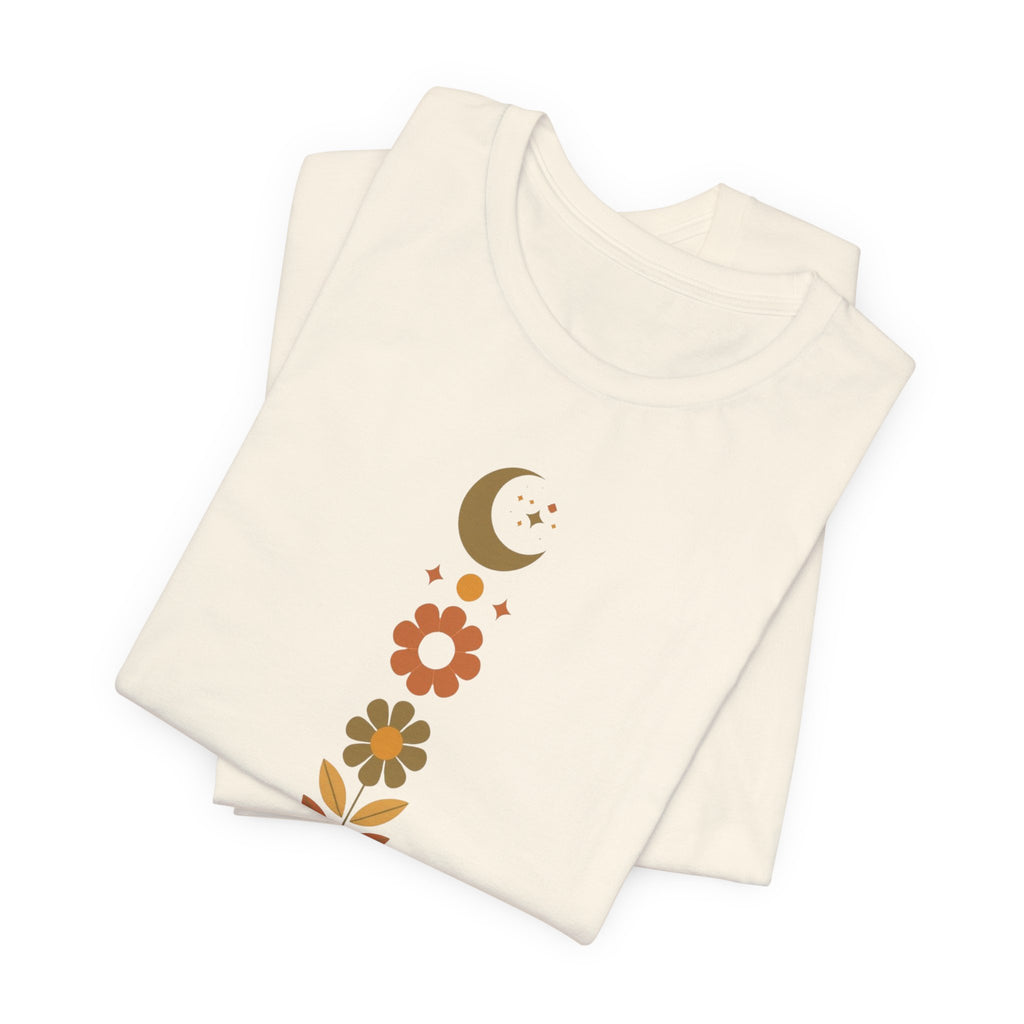 Retro Moon and Flowers T-Shirt