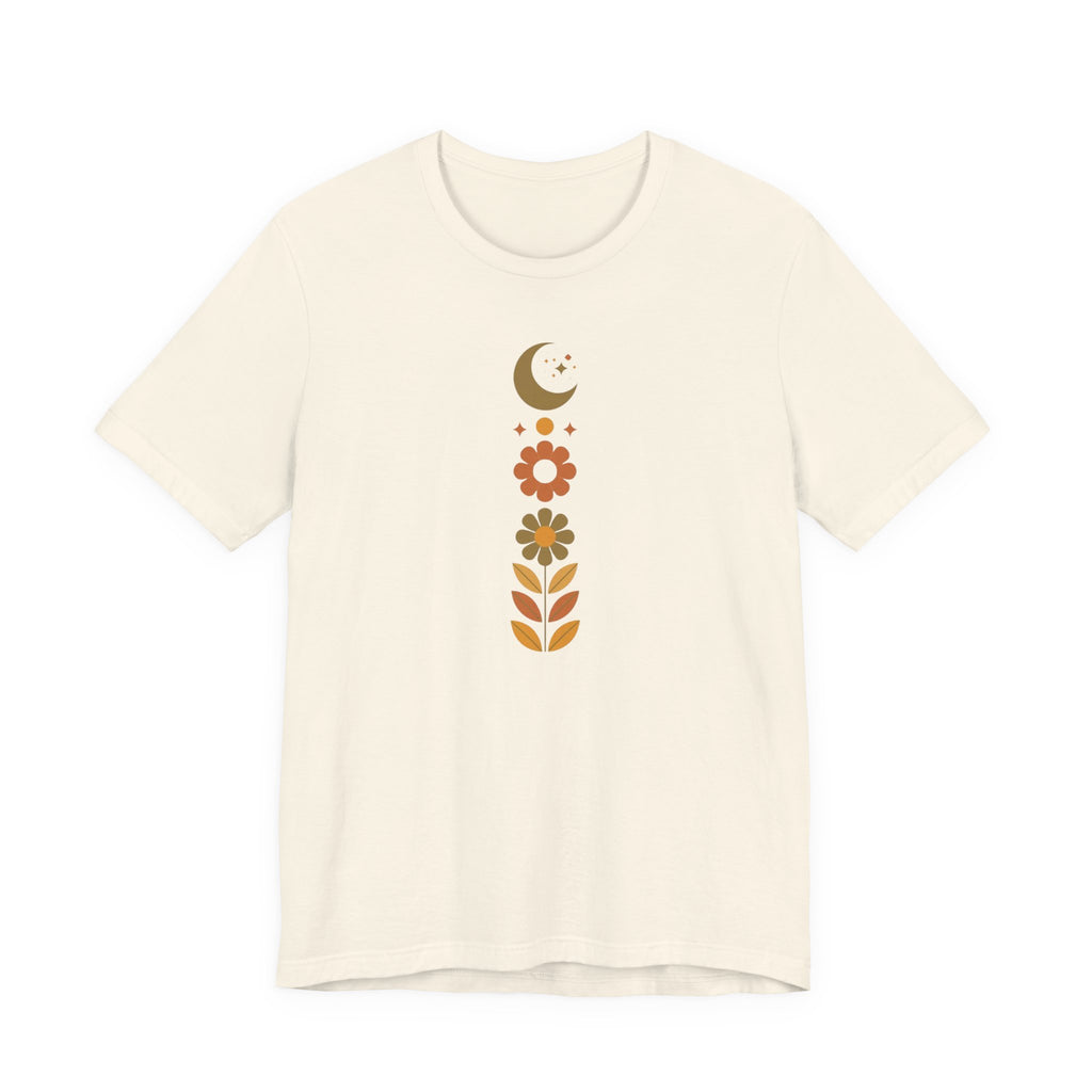 Retro Moon and Flowers T-Shirt