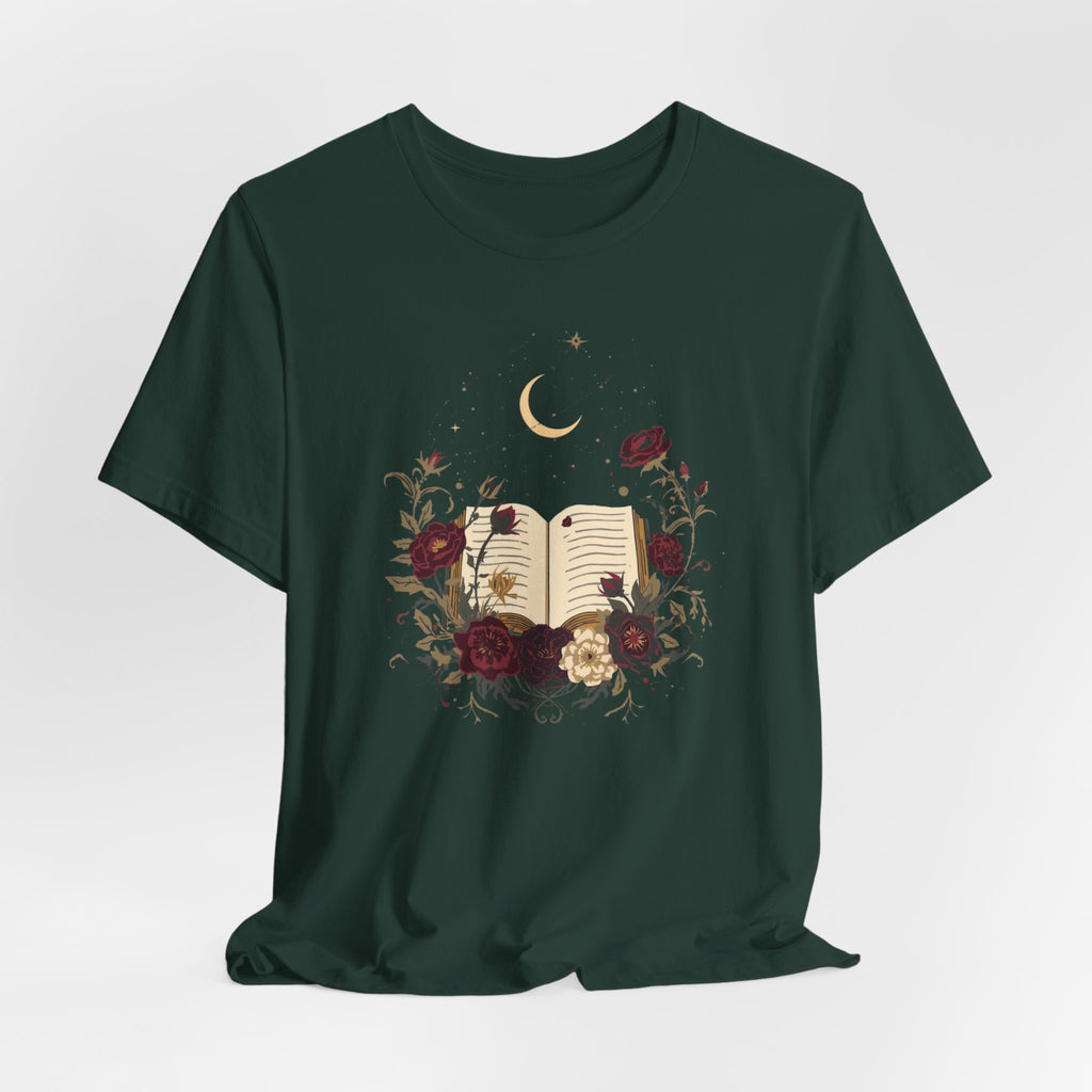 Celestial Rose Book Lover Graphic T-Shirt
