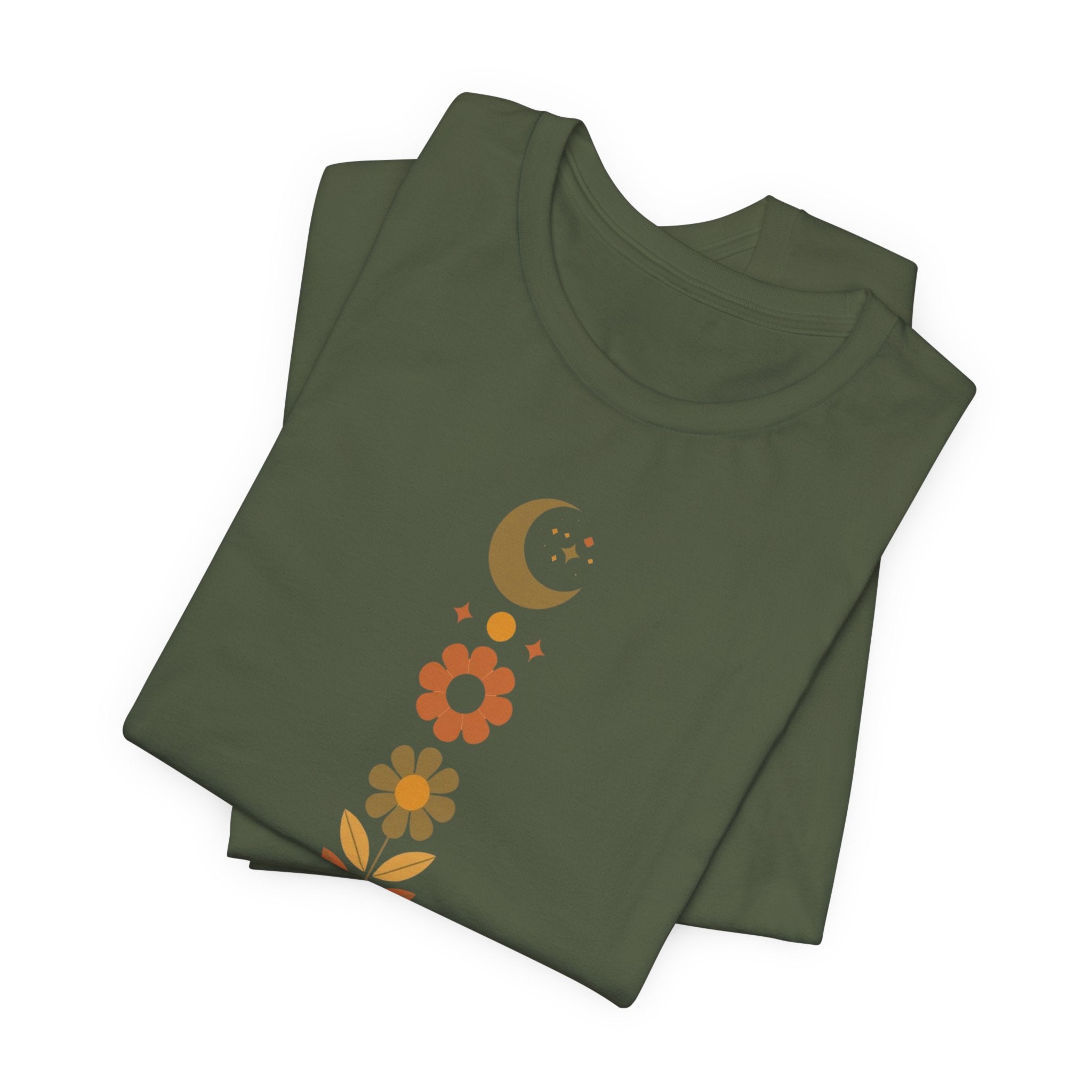 Retro Moon and Flowers T-Shirt