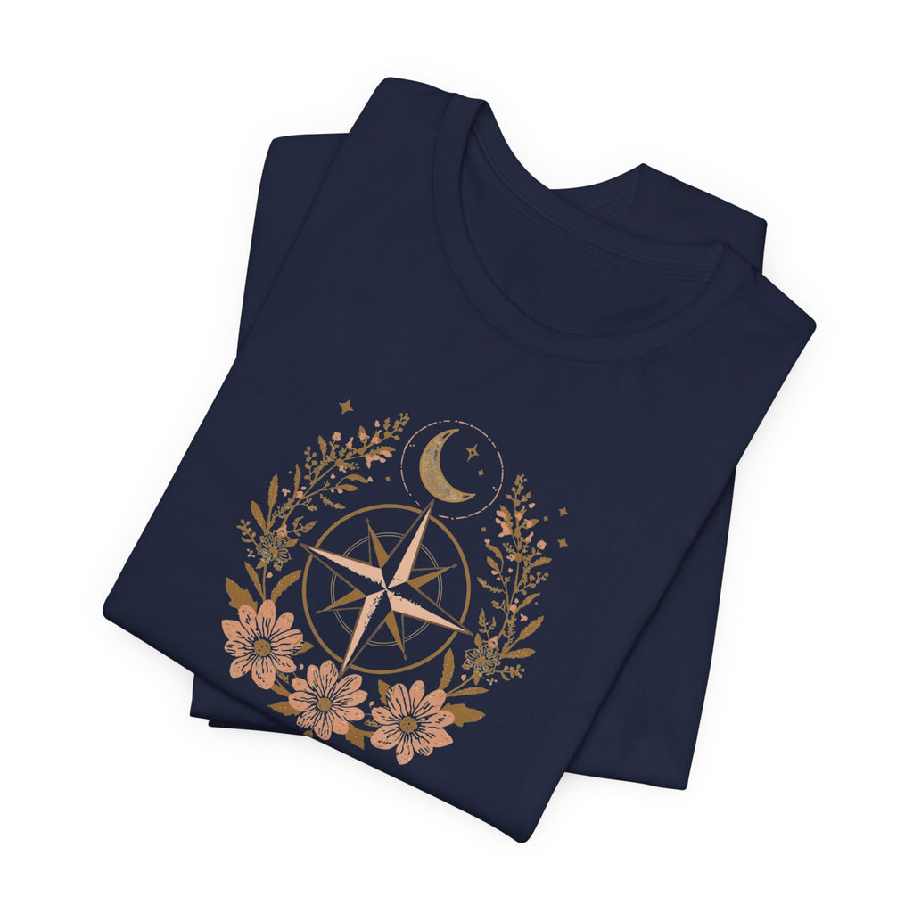 Celestial Compass Floral Graphic T-Shirt