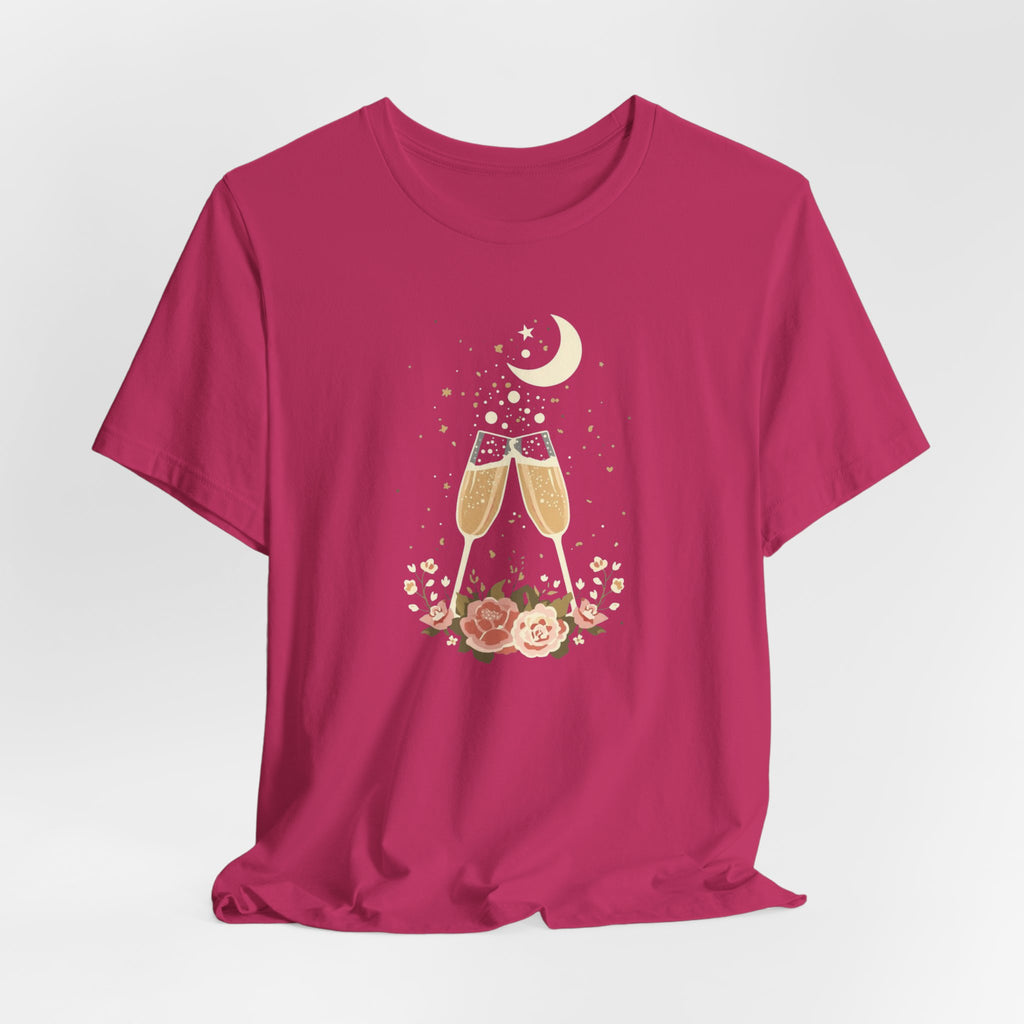 Celestial Champagne & Blush Florals Graphic T-Shirt
