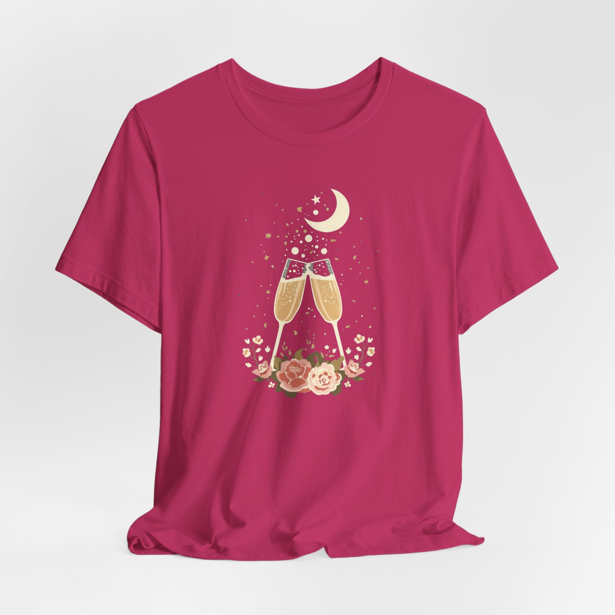 Celestial Champagne & Blush Florals Graphic T-Shirt