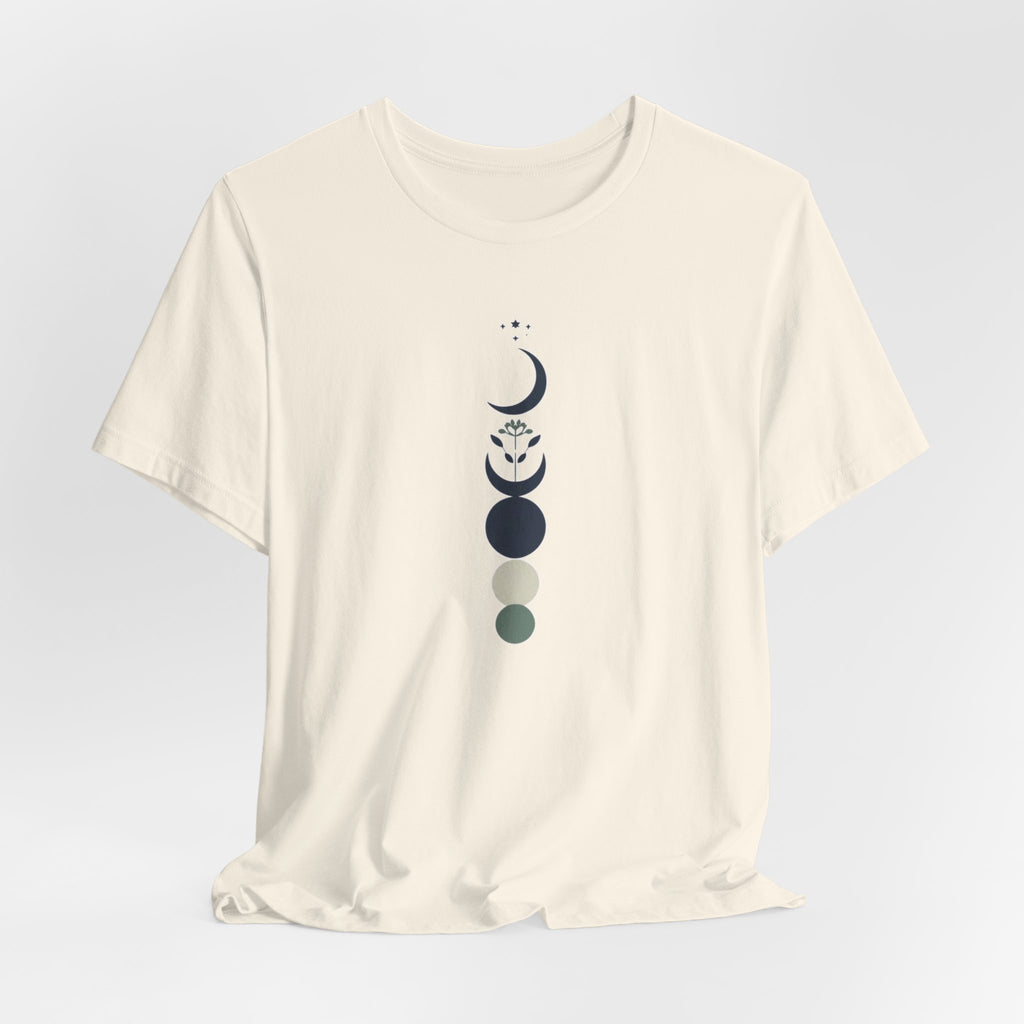 Blue Scandinavian Crescent Moon T-Shirt