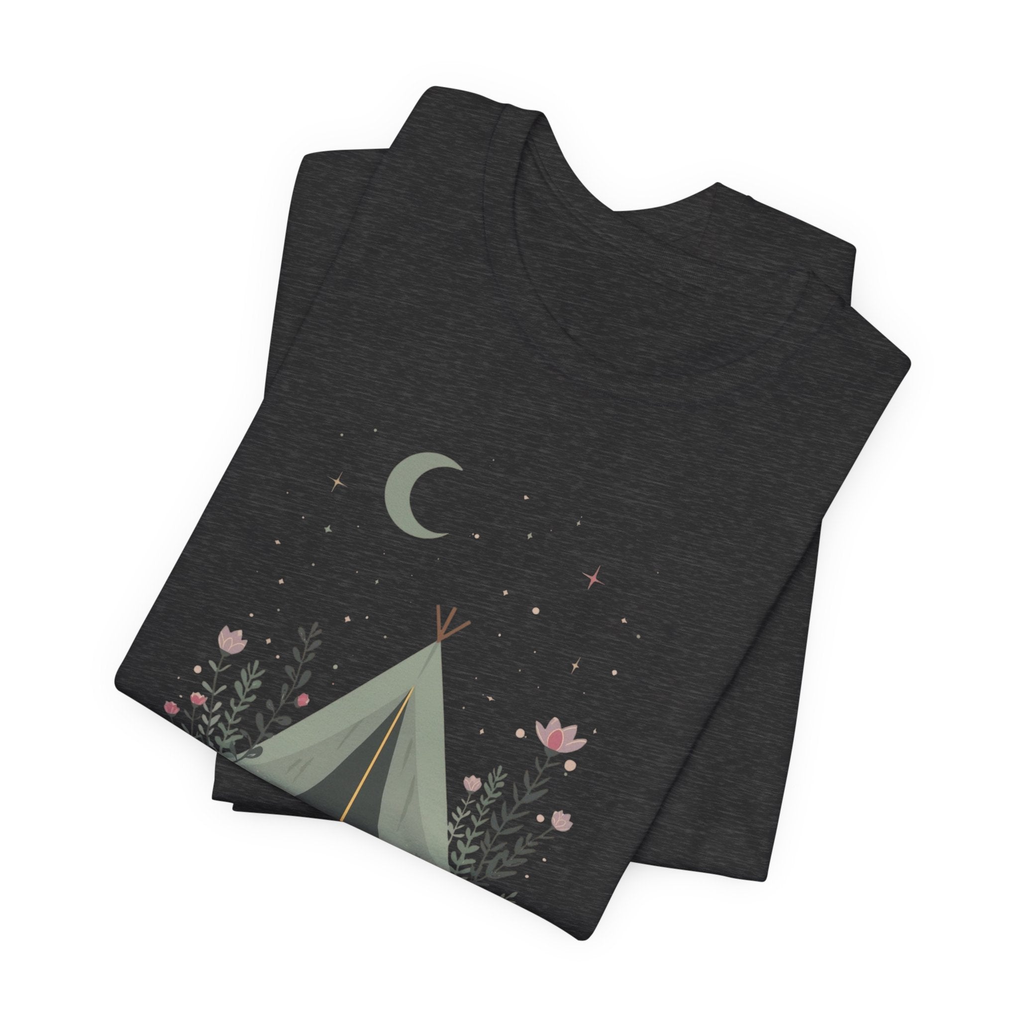 Moonlit Camping Tent Graphic T-Shirt