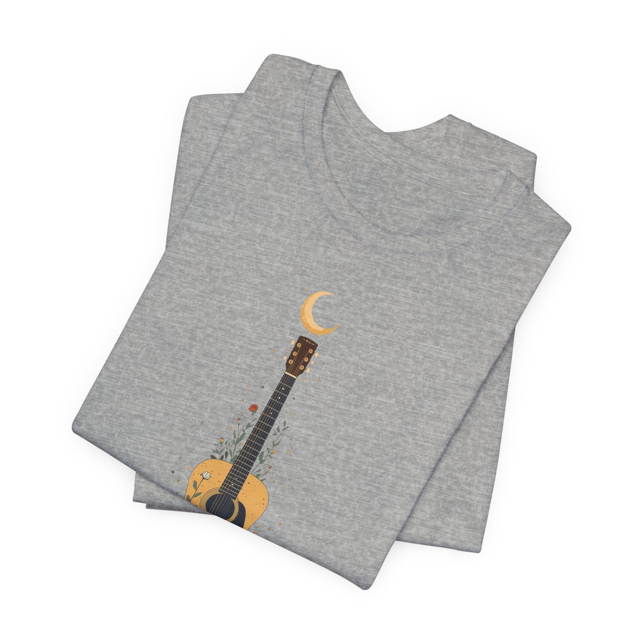 Celestial Floral Guitar Graphic T-Shirt