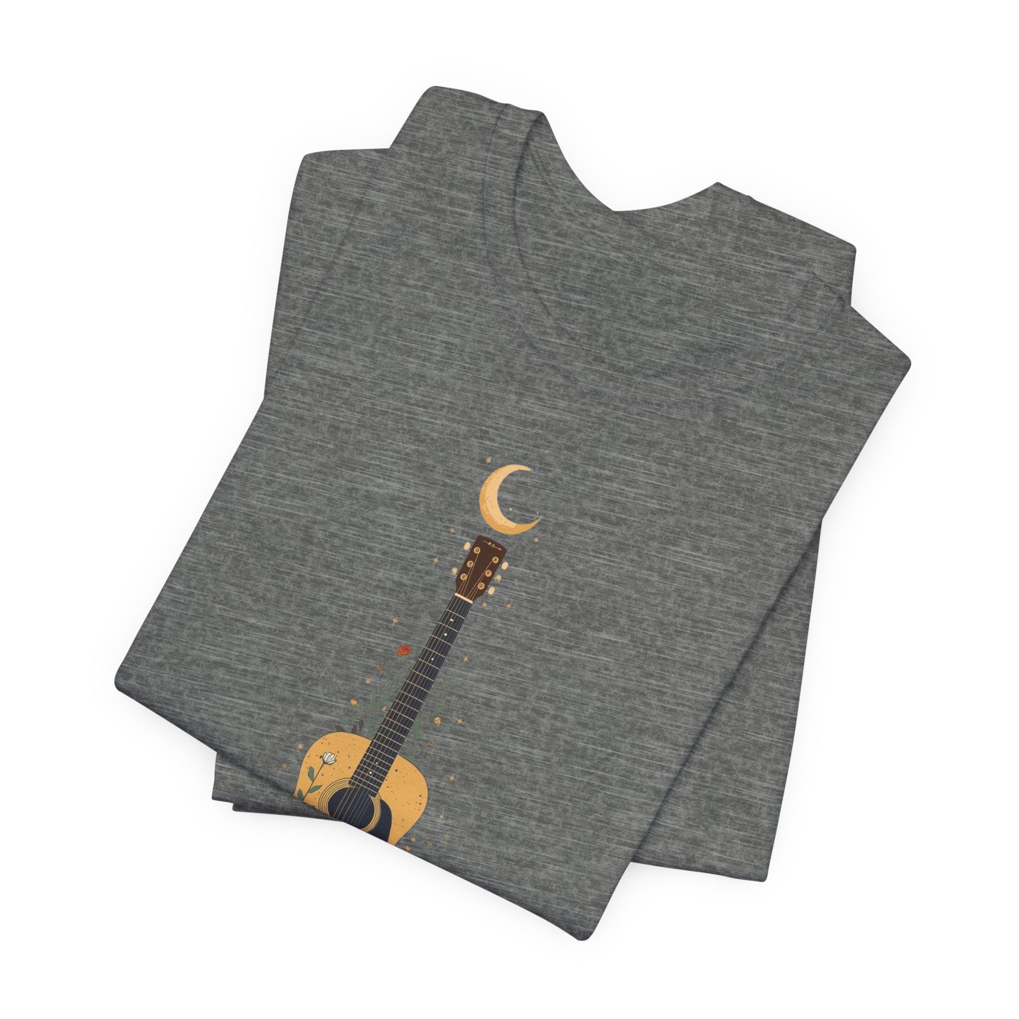 Celestial Floral Guitar Graphic T-Shirt