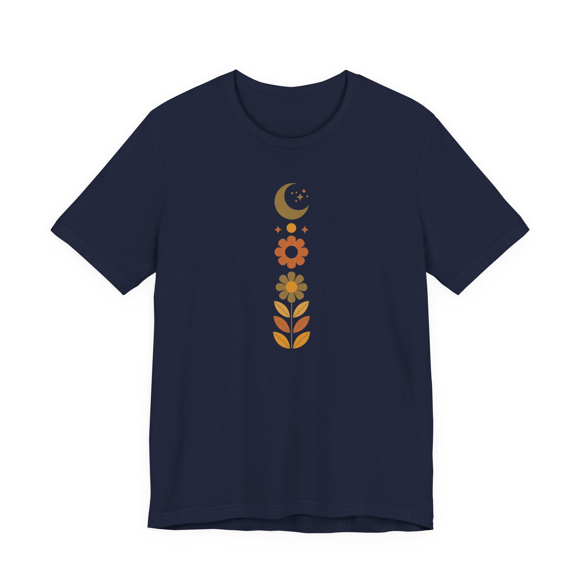 Retro Moon and Flowers T-Shirt