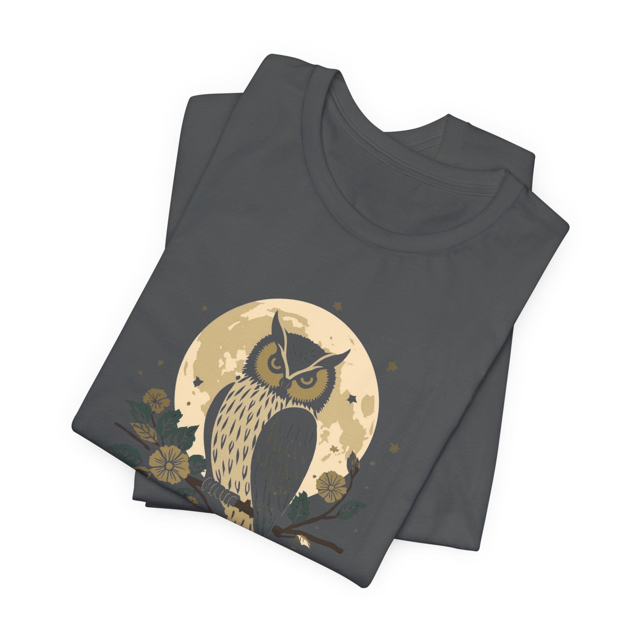 Moonlit Owl Botanical Graphic T-Shirt