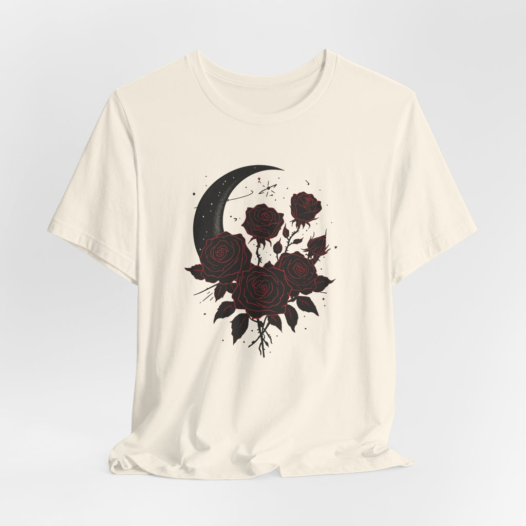 Gothic Moon and Roses T-Shirt
