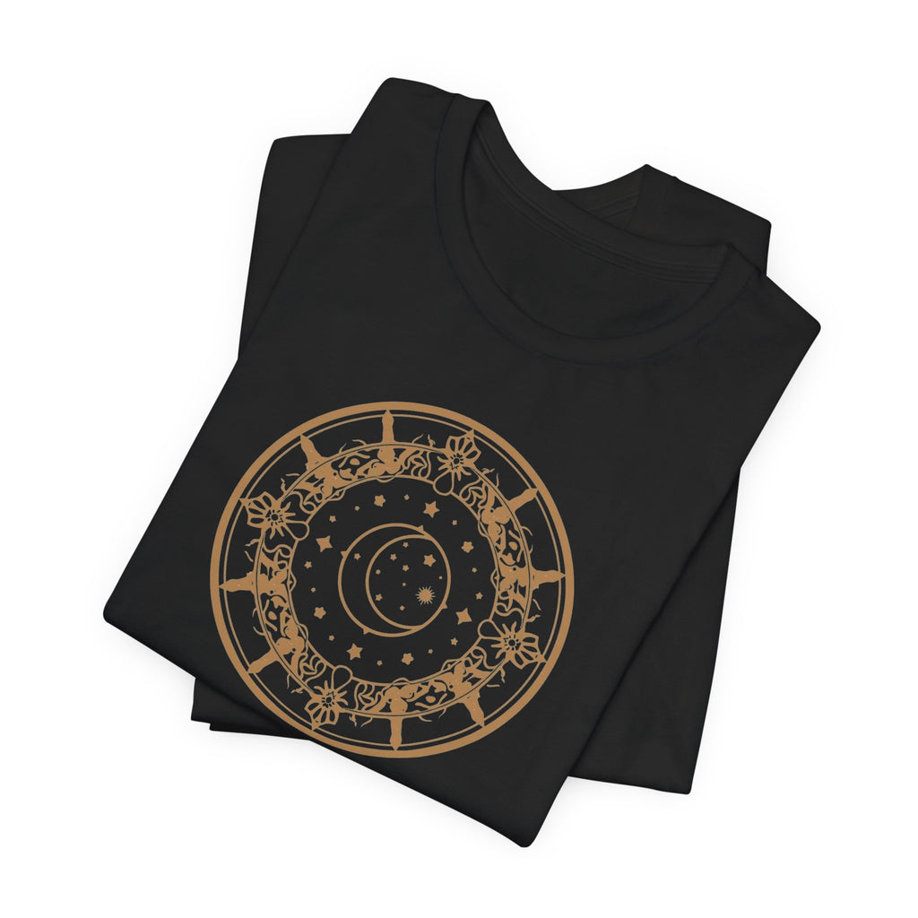 Celestial Moon & Stars Circle T-Shirt