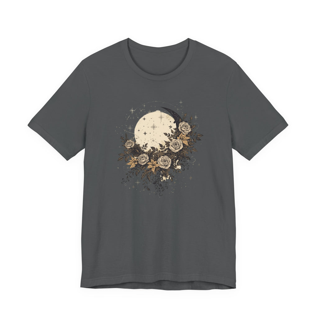Celestial Moon & Roses Graphic T-Shirt