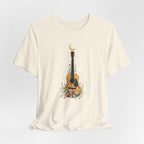 Celestial Floral Guitar Graphic T-Shirt